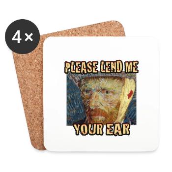 Van Gogh Meme Artists - Coasters (set of 4) - white - Front
