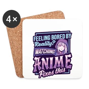 Anime shirt for an anime fan - Coasters (set of 4) - white - Front