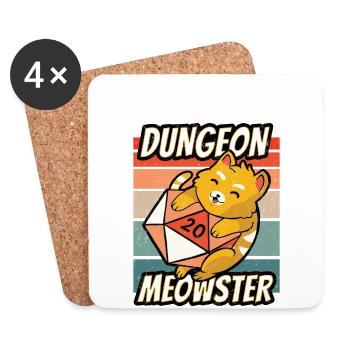 Dungeon Meowster Shirt for RPG Gamer - Coasters (set of 4) - white - Front
