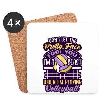 Volleyball Girls Volleyball Training - Coasters (set of 4) - white - Front