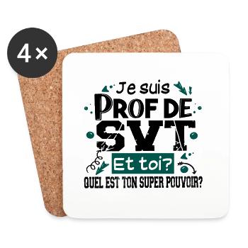 Prof Professeur SVT Sciences Vie Terre Métier - Dessous de verre (lot de 4) - blanc - Devant