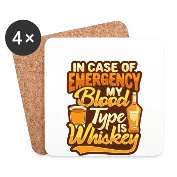 Whisky Shirt für einen Whiskytrinker - Untersetzer (4er-Set) - Weiß - Vorne