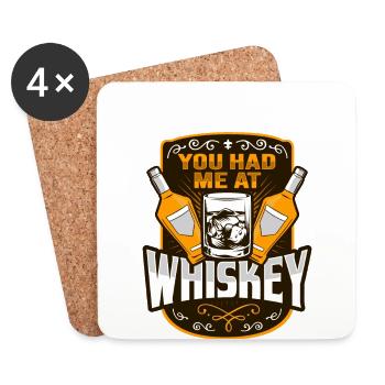 Whisky Shirt für einen Whiskytrinker - Untersetzer (4er-Set) - Weiß - Vorne