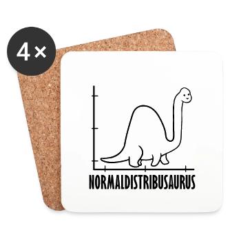 Dinosaur Math Pythagoras Mathematician - Coasters (set of 4) - white - Front