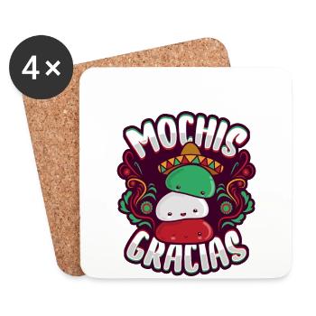Mexican Kawaii Mochi - Coasters (set of 4) - white - Front