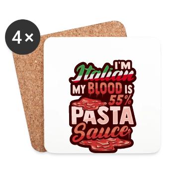 Italian Food Pasta Sauce Italy Lovers - Coasters (set of 4) - white - Front