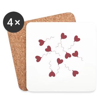 Cadeau Saint-Valentin Saint-Valentin - Dessous de verre (lot de 4) - blanc - Devant