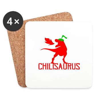 Chilisaurus Chili Dinosaure - Dessous de verre (lot de 4) - blanc - Devant