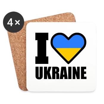 Ukraine - Coasters (set of 4) - white - Front