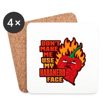 Habanero poivron rouge Scoville amateur de chili - Dessous de verre (lot de 4) - blanc - Devant