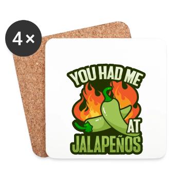 Amateurs de piment Jalapeno Scoville - Dessous de verre (lot de 4) - blanc - Devant