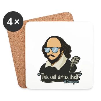 Witziges William Shakespeare Zitat Design - Untersetzer (4er-Set) - Weiß - Vorne