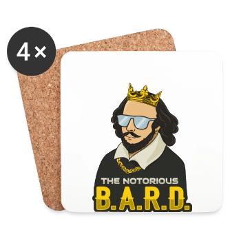 William Shakespeare mit Krone Design - Untersetzer (4er-Set) - Weiß - Vorne