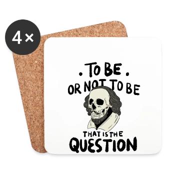 Hamlet Quote "To be or not to be" design - Coasters (set of 4) - white - Front