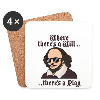 William Shakespeare Theatre Literature - Coasters (set of 4) - white - Front