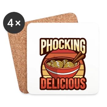 Phocking Delicious asiatische Pho-Nudelsuppe - Untersetzer (4er-Set) - Weiß - Vorne
