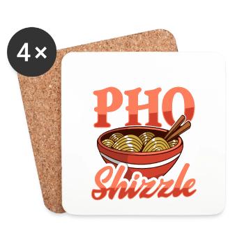 Pho Shizzle asiatische Pho-Nudelsuppe - Untersetzer (4er-Set) - Weiß - Vorne