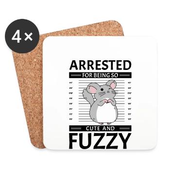 Arrested for cuteness and blur design - Coasters (set of 4) - white - Front