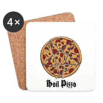 Hail Pizza Design for a hobby pizza maker - Coasters (set of 4) - white - Front