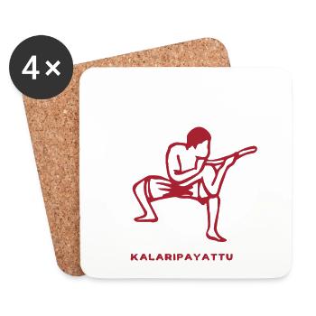 Kalaripayattu Outfit für Martial Arts Kämpfer - Untersetzer (4er-Set) - Weiß - Vorne