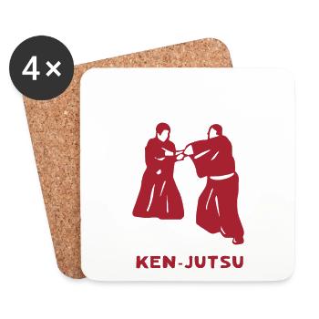 Ken Jutsu Outfit für Martial Arts Kämpfer - Untersetzer (4er-Set) - Weiß - Vorne
