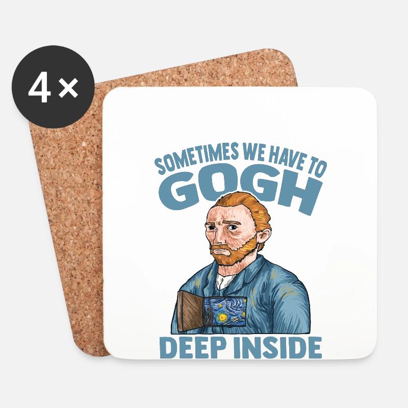 Van Gogh Kunst - Untersetzer (4er-Set) - Weiß