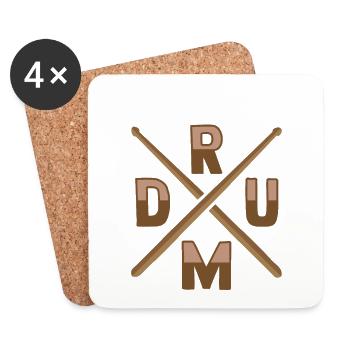 Drum Set Percussion Design - Untersetzer (4er-Set) - Weiß - Vorne
