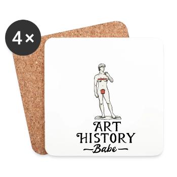 Kunstgeschichte Frau David Staue Kunst - Untersetzer (4er-Set) - Weiß - Vorne