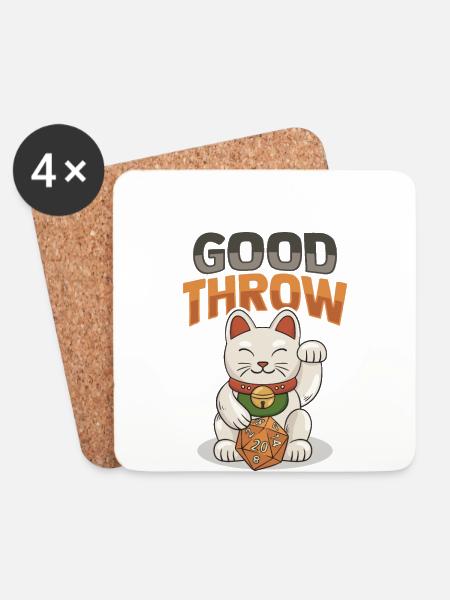 Chinesische Katze-Winken-Design für einen - Untersetzer (4er-Set) - Weiß