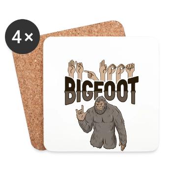 ILY Bigfoot ASL Handgeste Taub Gebärdensprache - Untersetzer (4er-Set) - Weiß - Vorne