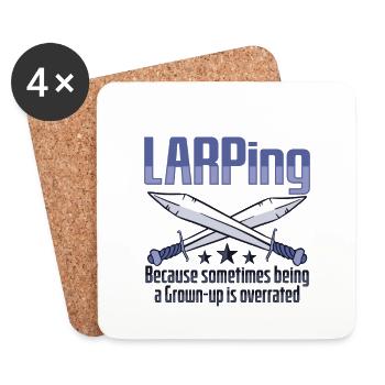 Larp Larping Conception de jeu de rôle Larper - Dessous de verre (lot de 4) - blanc - Devant