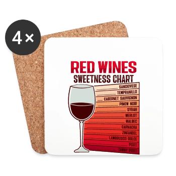 Conception de diagramme sucré de vin rouge pour un buveur de vin - Dessous de verre (lot de 4) - blanc - Devant