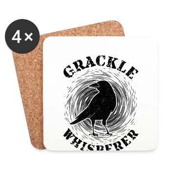 Blackbird Grackle Whisperer Design pour les ornithologues amateurs - Dessous de verre (lot de 4) - blanc - Devant