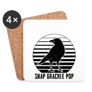 Blackbird Grackle Bird Design for Birdwatchers - Coasters (set of 4) - white - Front