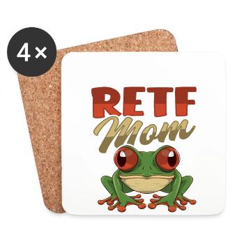 Grenouille aux yeux rouges RETF MOM pour une mère grenouille - Dessous de verre (lot de 4) - blanc - Devant