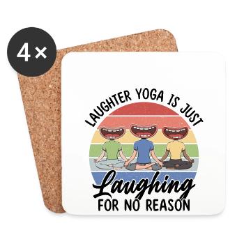 Laughter Meditation Design for a Laughter Yoga Training - Coasters (set of 4) - white - Front
