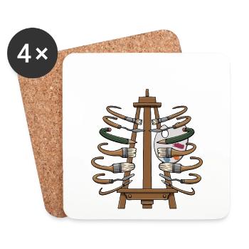 Professeur d’art, graphiste, éducateur artistique - Dessous de verre (lot de 4) - blanc - Devant