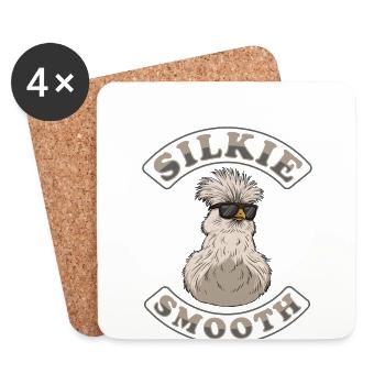 Silkie Smooth Chinese Silk Poulet - Dessous de verre (lot de 4) - blanc - Devant