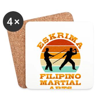 Eskrima Philippine Martial Arts - Coasters (set of 4) - white - Front