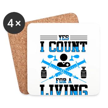 Anesthesiologist Anesthesia Anesthesiology Anesthesiologist - Coasters (set of 4) - white - Front