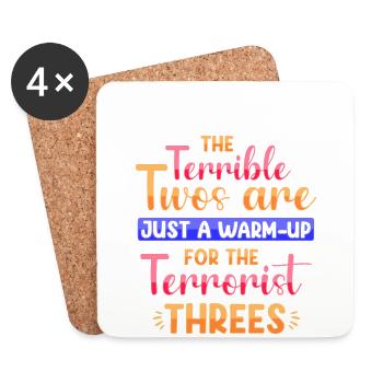 The horrible deuces are just the warm-up - Coasters (set of 4) - white - Front