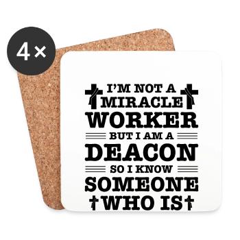 Church Deacon Religion Christian Faith Church - Coasters (set of 4) - white - Front