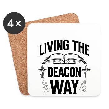 Church Deacon Religion Christian Faith Church - Coasters (set of 4) - white - Front