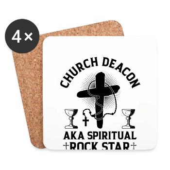 Church Deacon Religion Christian Faith Church - Coasters (set of 4) - white - Front