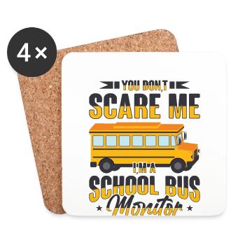 School Bus Monitor Bus Attendant School Transport - Coasters (set of 4) - white - Front
