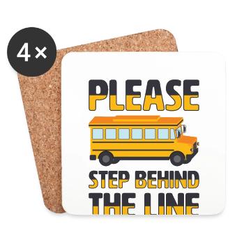 Moniteur d’autobus scolaire Transport scolaire des préposés aux autobus - Dessous de verre (lot de 4) - blanc - Devant