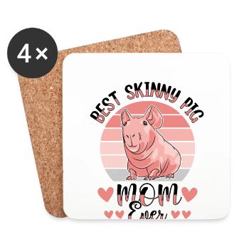 cochon d’Inde sans poils, cochon maigre, - Dessous de verre (lot de 4) - blanc - Devant