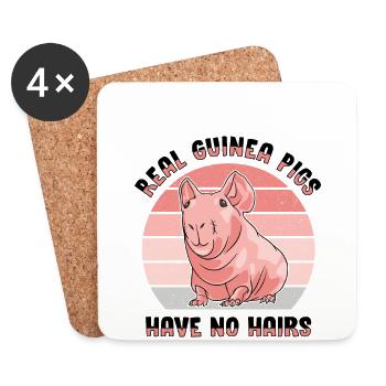 Cochon d’Inde sans poils Cochon maigre - Dessous de verre (lot de 4) - blanc - Devant