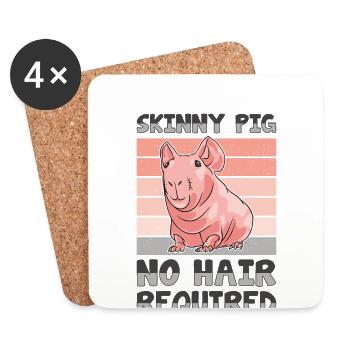 Cochon d’Inde sans poils Cochon maigre - Dessous de verre (lot de 4) - blanc - Devant
