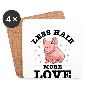cochon d’Inde sans poils, cochon maigre, - Dessous de verre (lot de 4) - blanc - Devant